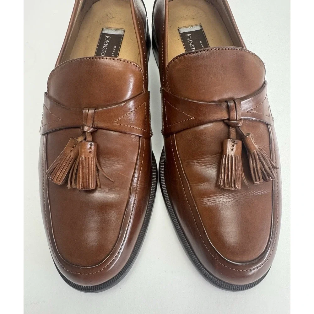 Johnston & Murphy Brown Tasseled‎ Slip On Loafers Dress Casual Shoes 8.5 Medium